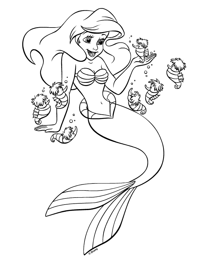Mermaid Coloring in Pages | Mermaid Coloring