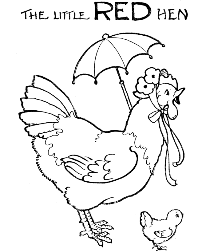 The Little Red Hen Coloring Pages Coloring Home
