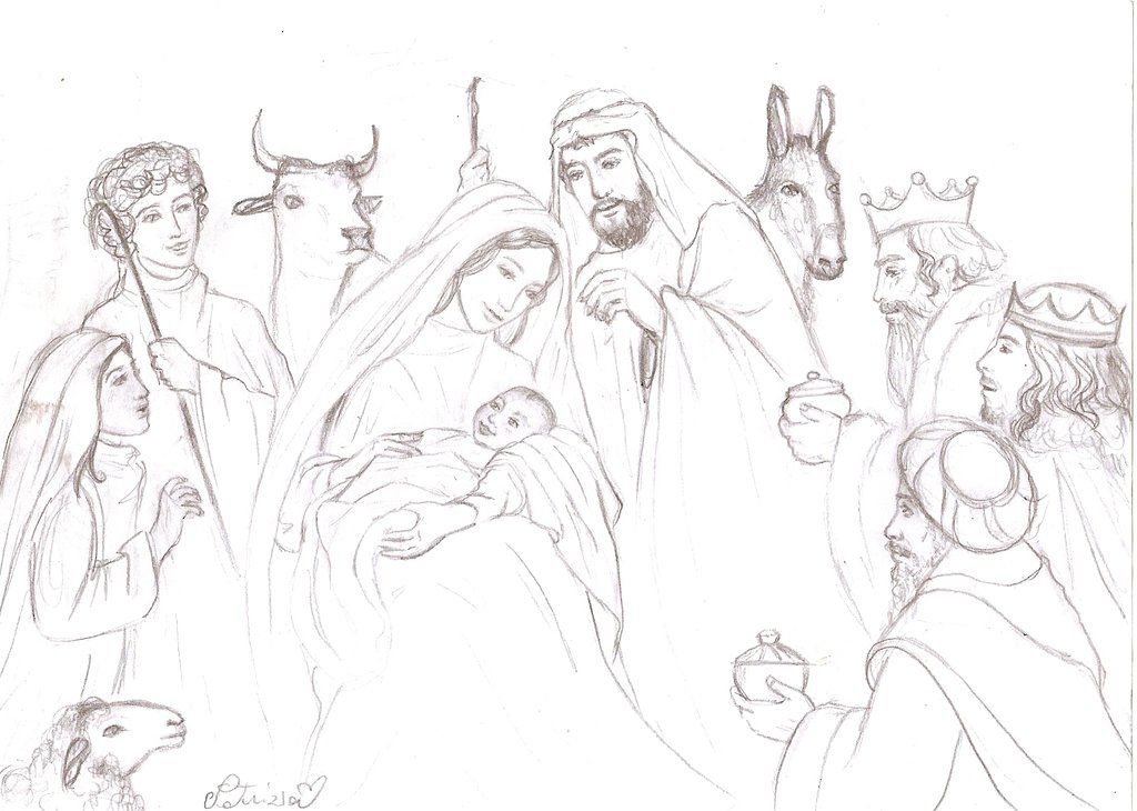 The nativity (sketch) by DreamyNaria on deviantART
