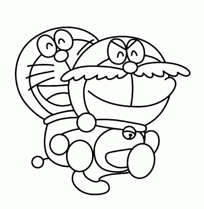 Doraemon With Mustache Coloring Page