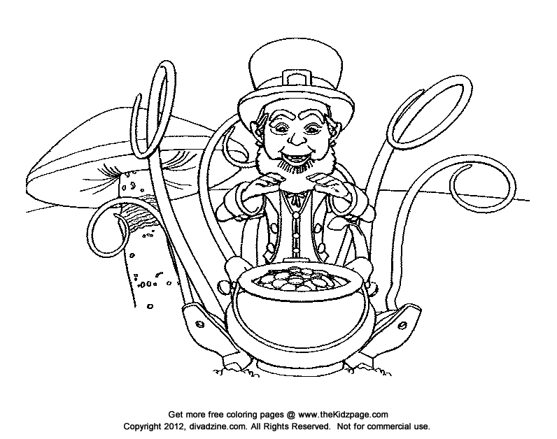 St. Patrick's Day Leprechaun 5 - Free Coloring Pages for Kids 