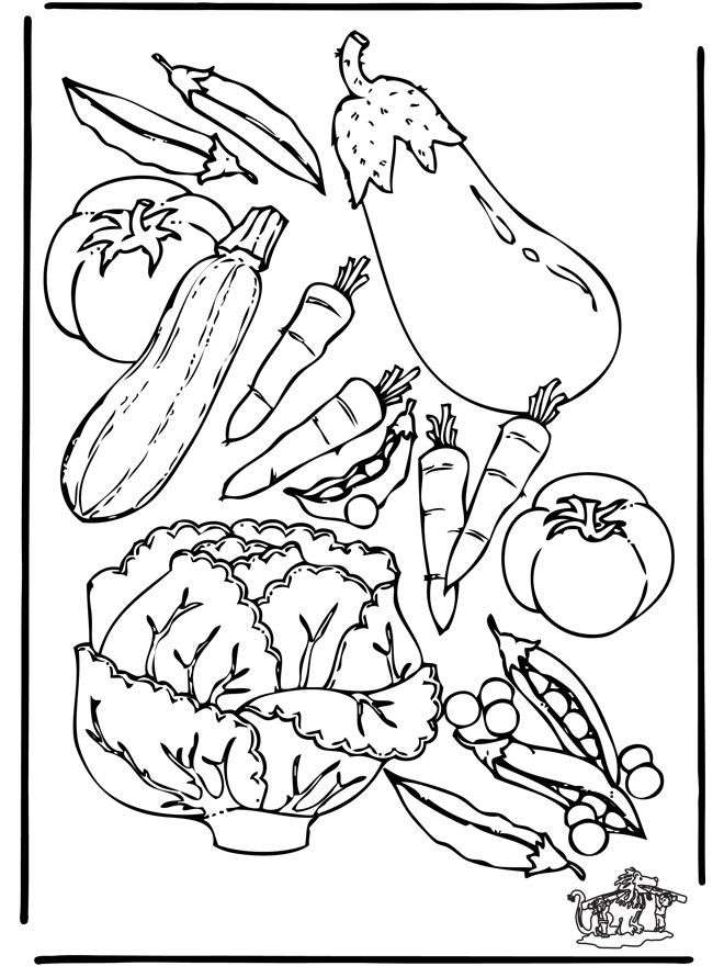 V is for vegetable! [coloring page] | Voedsel / gezond eten | Pintere…