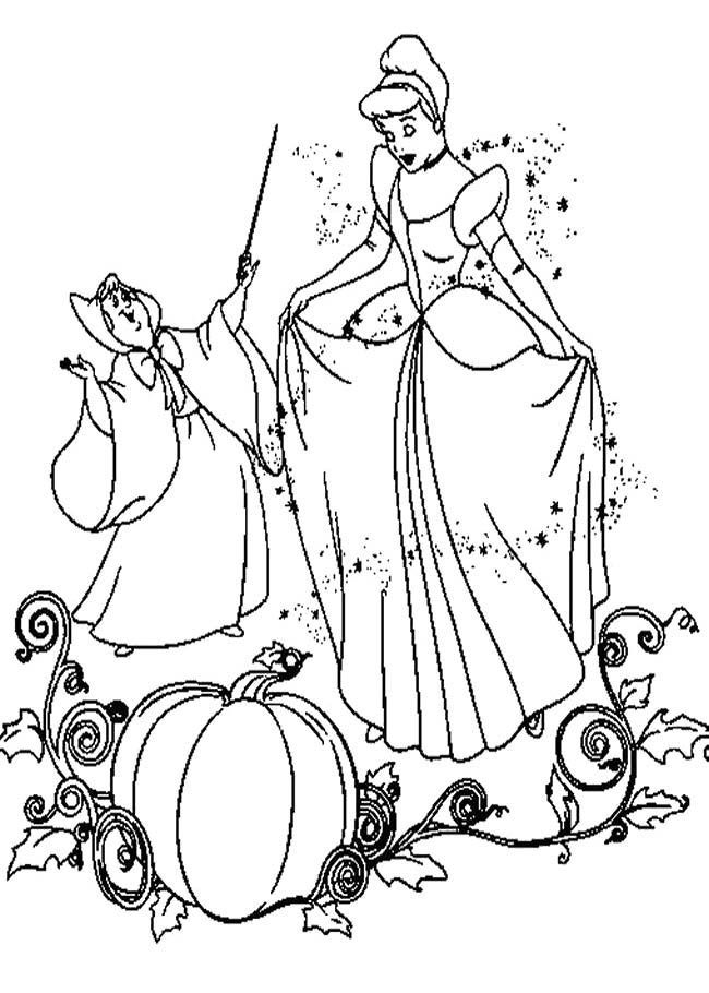 Magic For Cinderella Coloring Pages | kids coloring pages