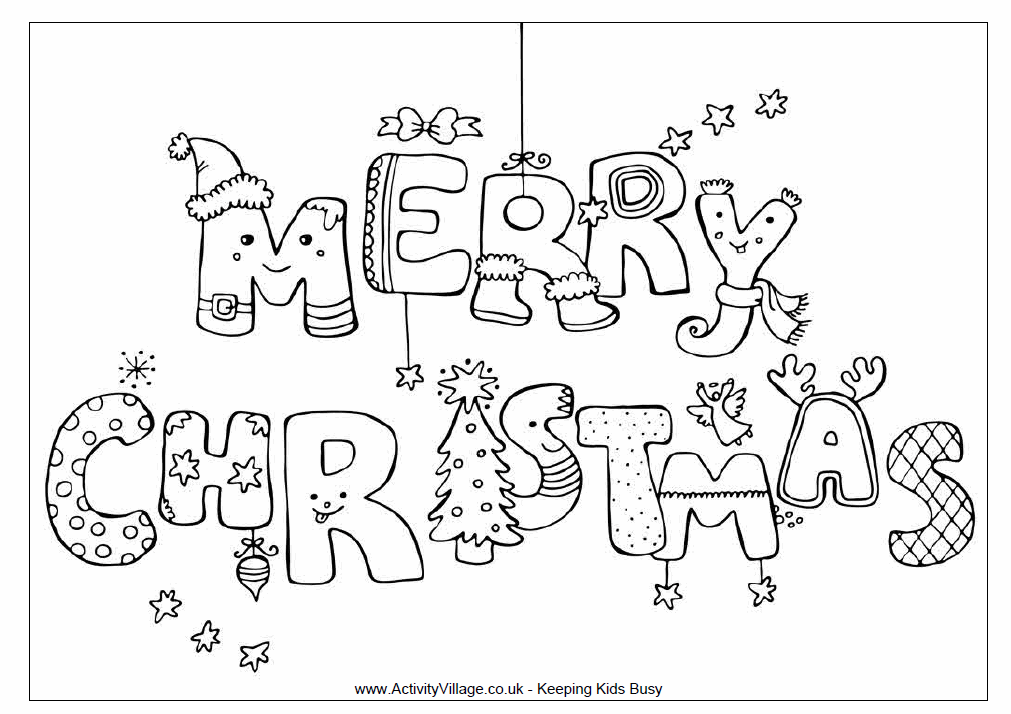 Merry Christmas Coloring 1 Free Coloring Page Site