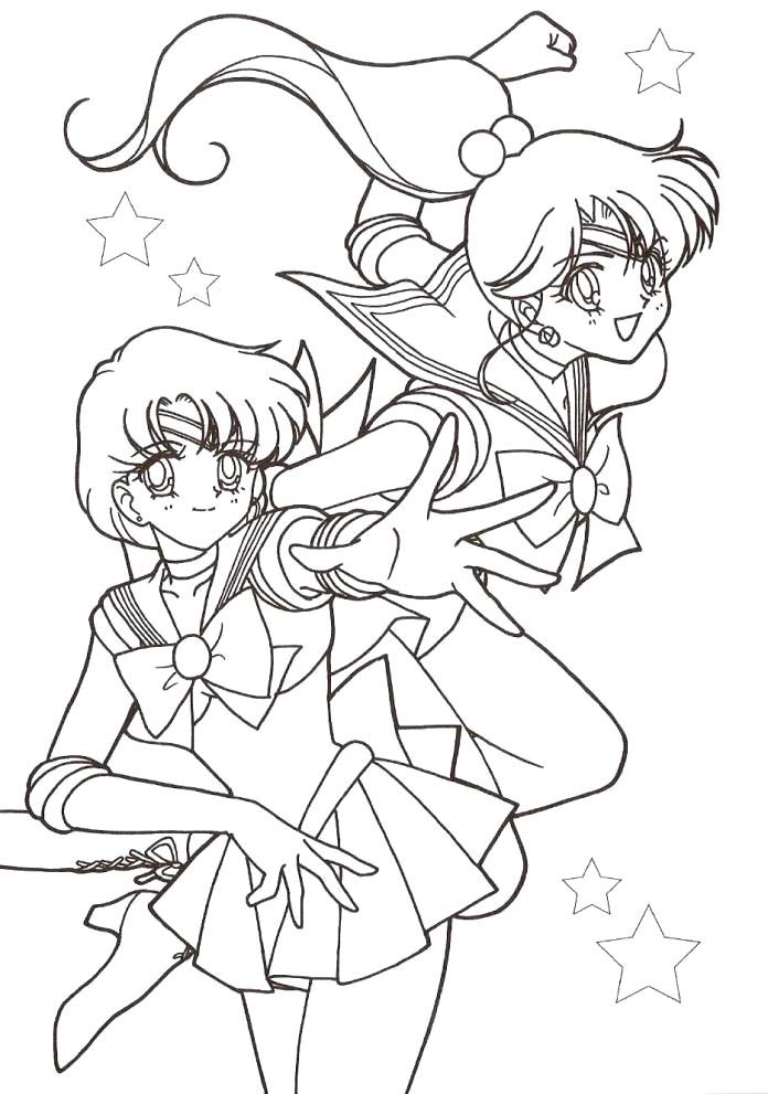 Two Faces Of Sailor Moon Coloring Page Moon Coloring - Coloring Home