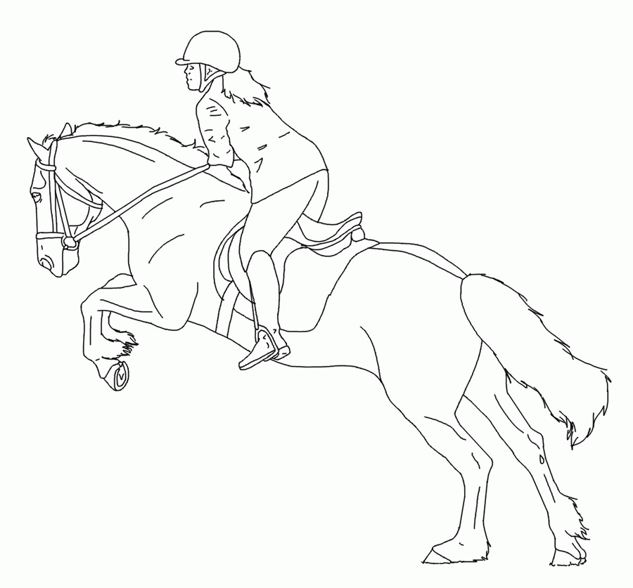 Horse And Rider Coloring Pages - Coloring Home