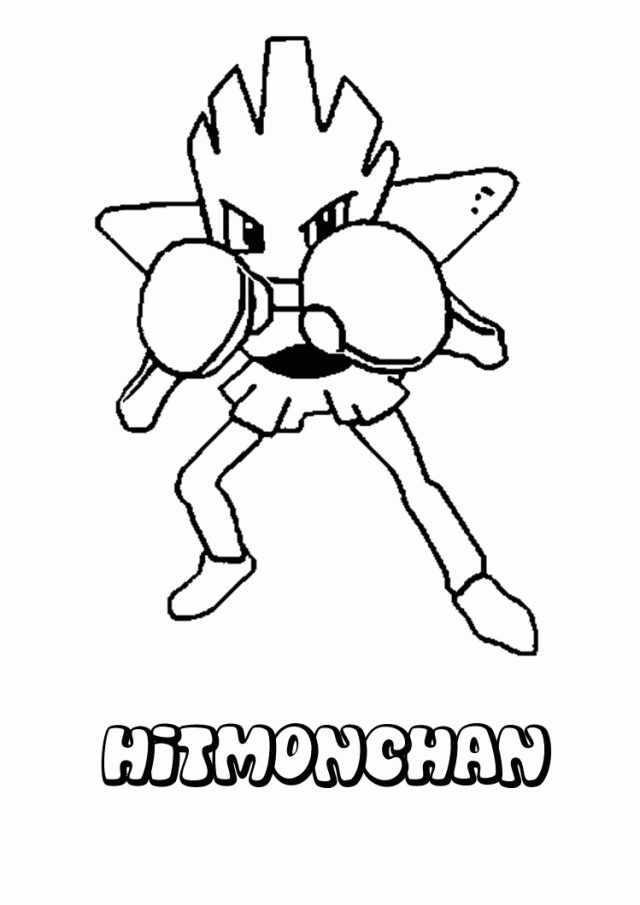 Fighting Pokemon Coloring Pages Hitmonchan Online And Printable 