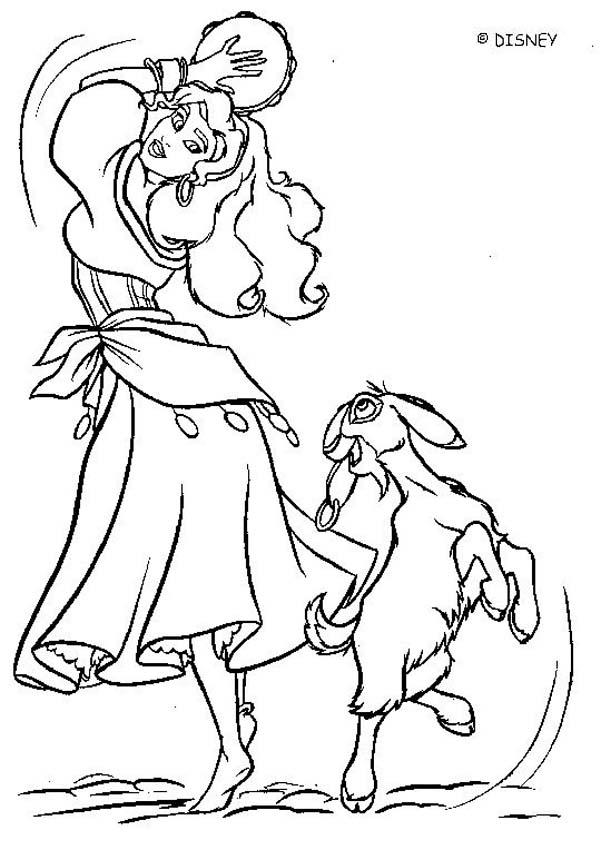 The Hunchback of Notre Dame coloring book pages - Esmeralda and 