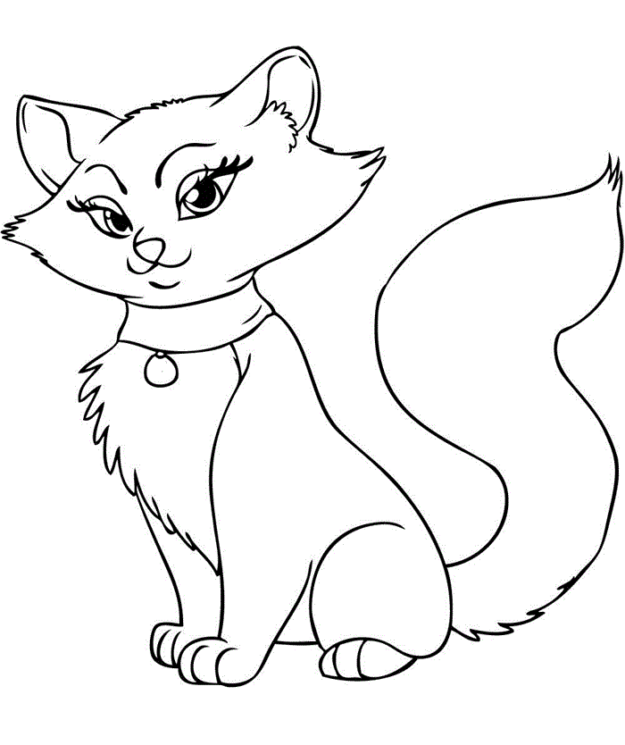 Beauty Kitten Coloring Page | Kids Coloring Page