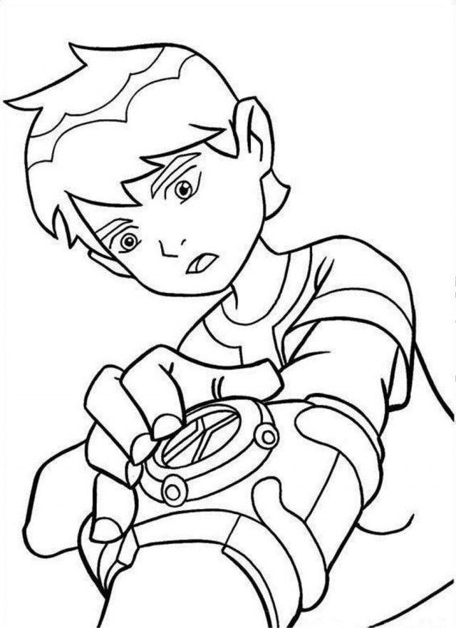 Ben 10 And Shopisticated Watch Coloring Page Coloringplus 46408 
