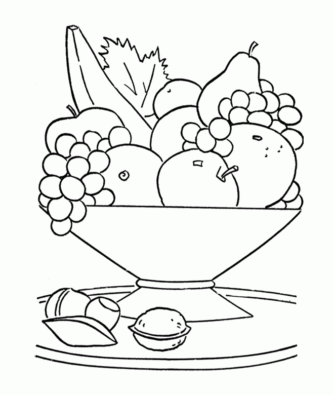Download Fruit Basket Coloring Page - Coloring Home