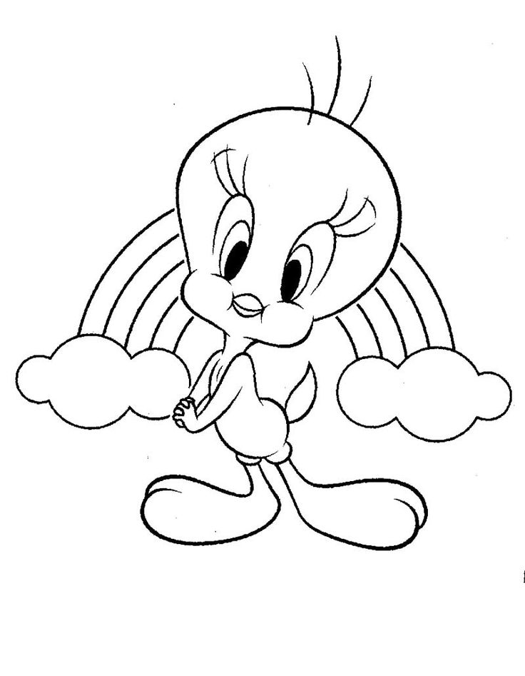 Tweety Just Wake Up Coloring Page | Coloring Pages - Cartoons | Pinte…