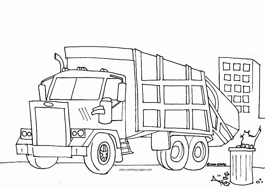Garbage Truck Coloring Pages - Free Coloring Pages For KidsFree 