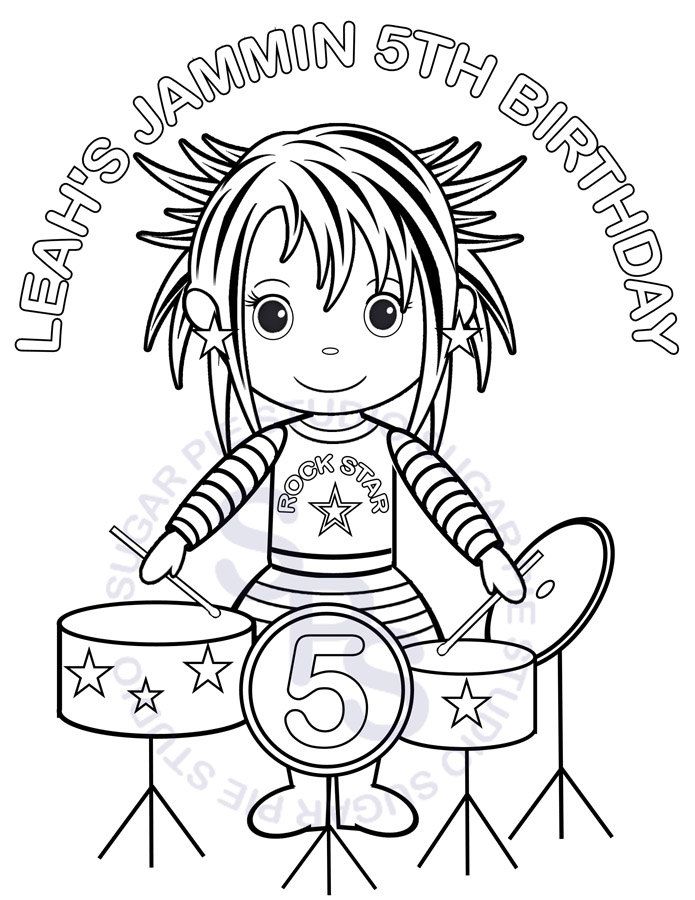 Rock star Colouring Pages (page 2)