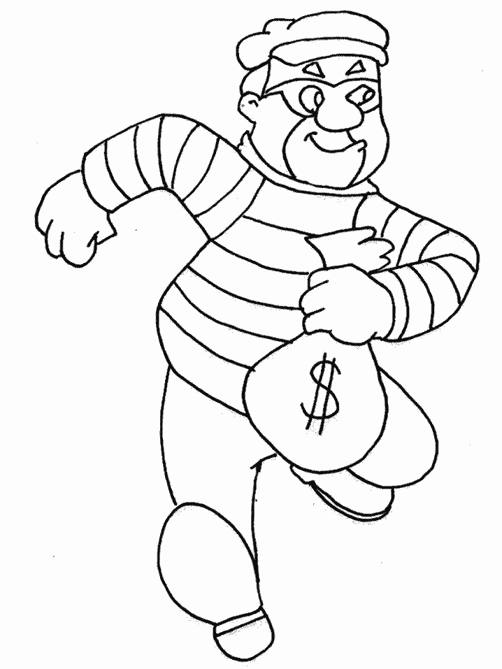 Robber Colouring Page