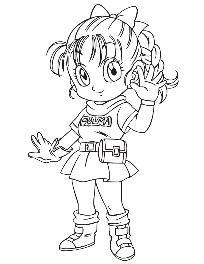Dragon Ball Z Kid Bulma Coloring Page | coloring pages