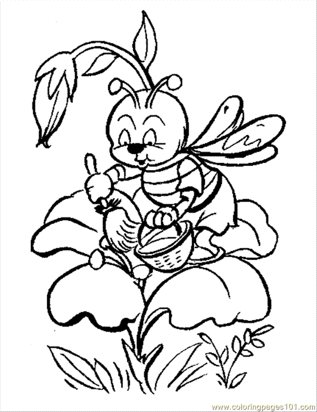 Coloring Pages Bee Coloring Page 01 (Other > Painting) - free 