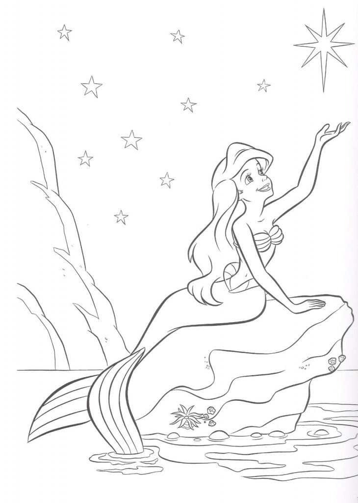 Printing The Little Mermaid Coloring Pages Disney Princess Ariel 