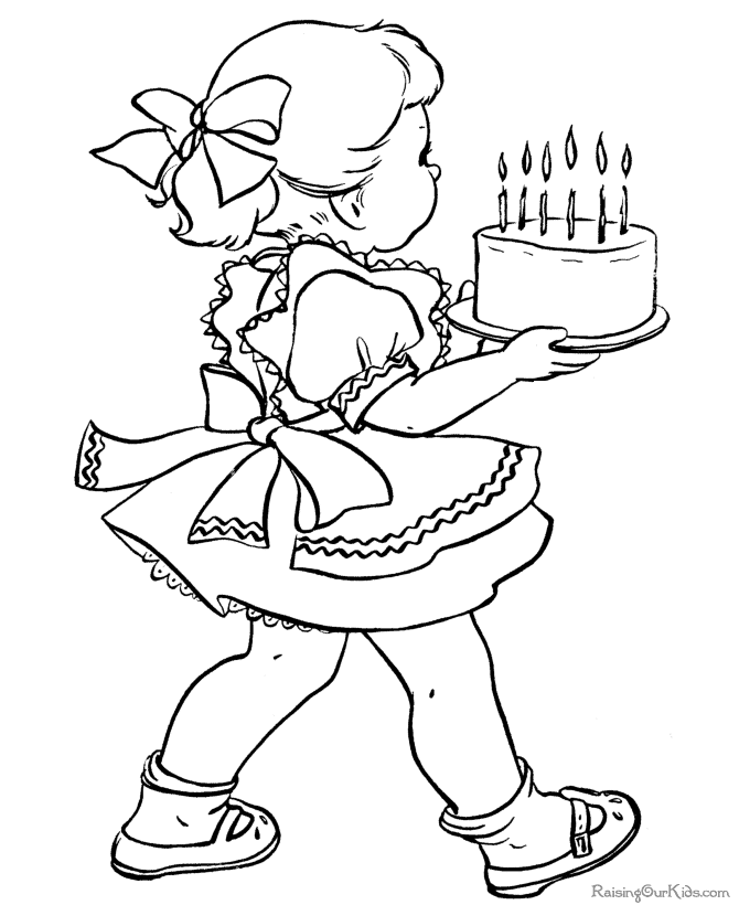 Fancy Birthday Cake Coloring Page Colouring Sheet Page 27 Images