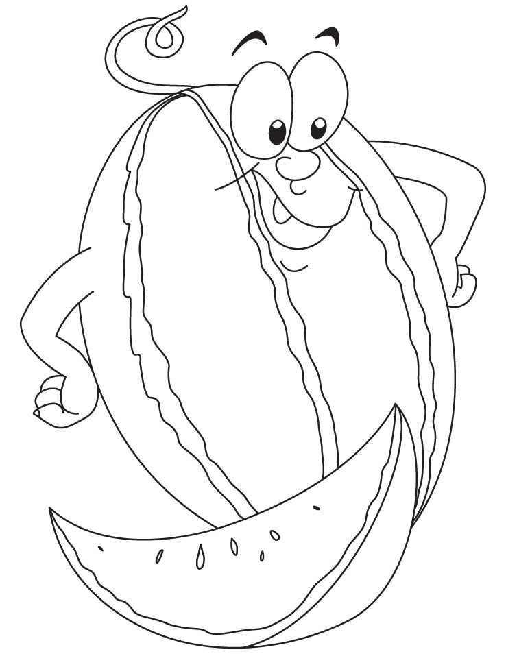 cartoon Watermelon Coloring Pages for kids | Great Coloring Pages