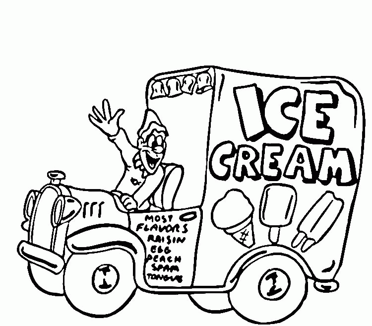 Ice Cream Truck Coloring Page - Coloring Home