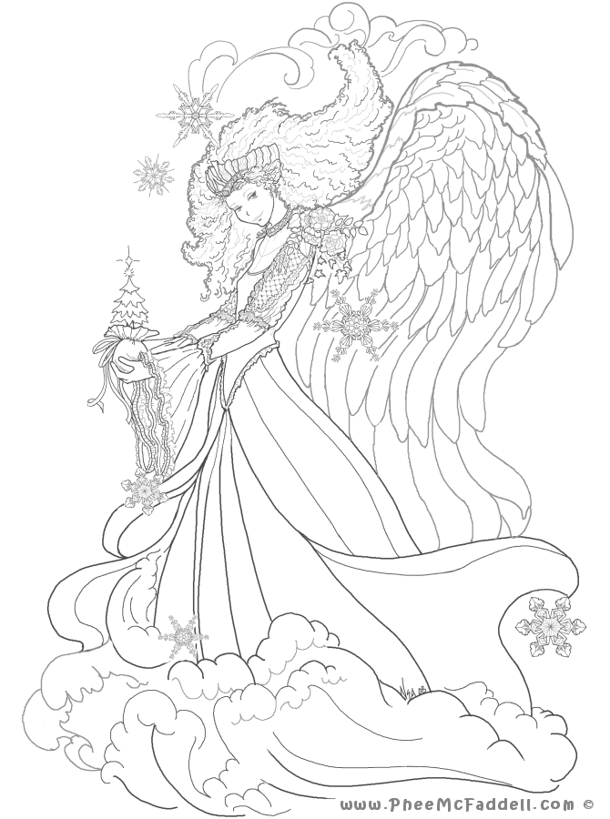 Detailed Fairy Coloring Pages 355 | Free Printable Coloring Pages