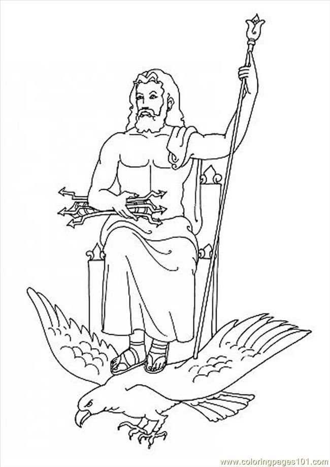 Zeus Colouring Page