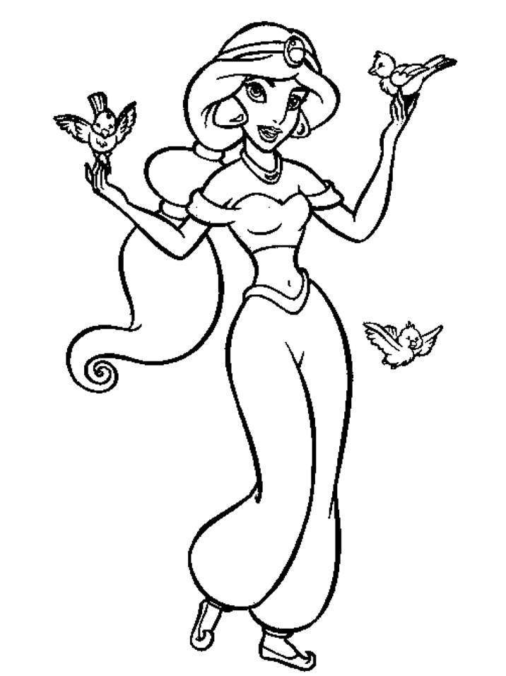 Free Coloring Pages Disney Princess Jasmine | Printable Pages
