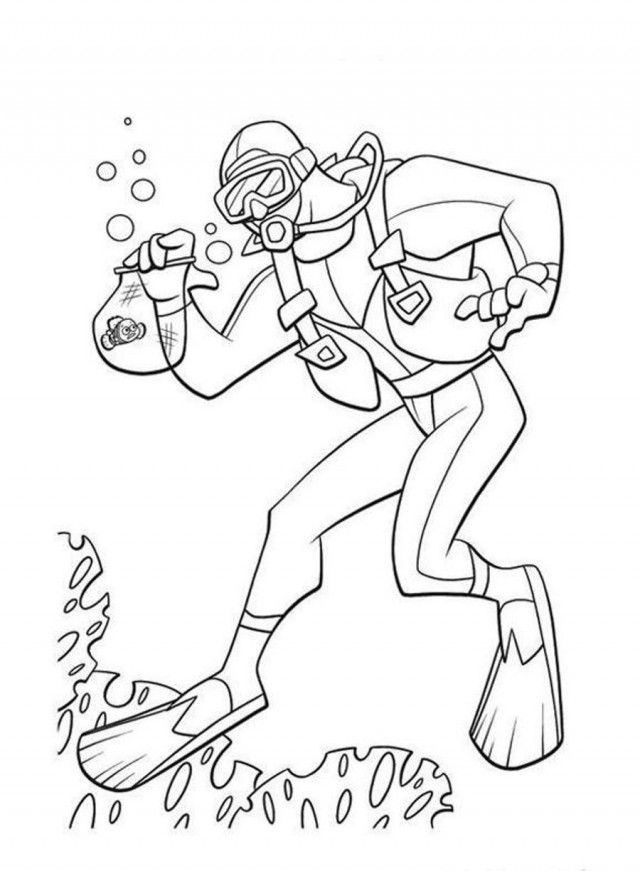 Finding Nemo Bad Diver Coloring Page Coloringplus 228610 Finding 