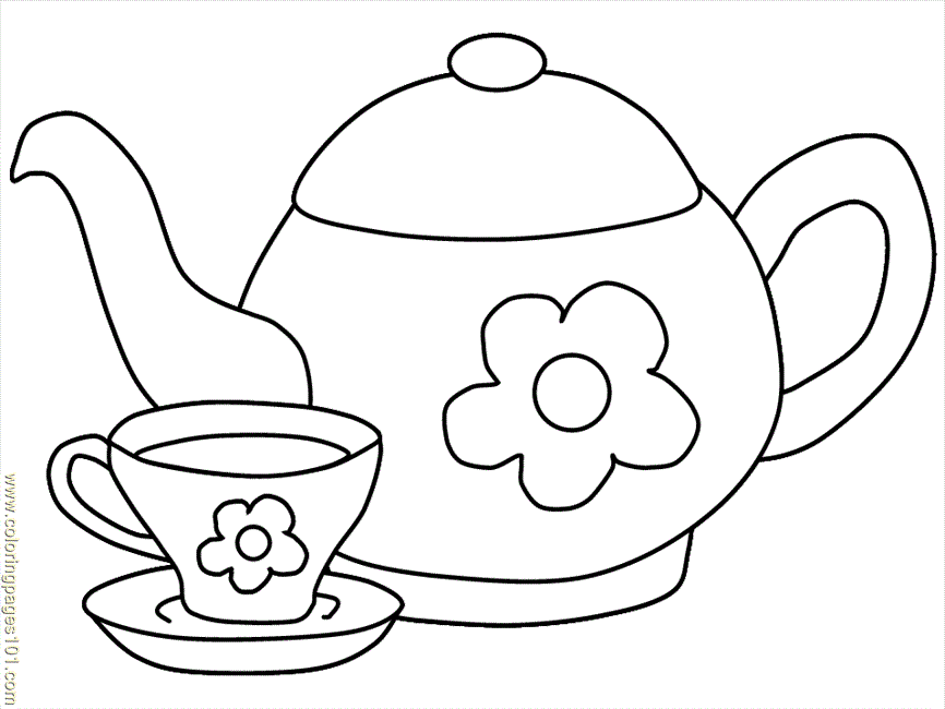 Teacup Coloring Page - Coloring Home