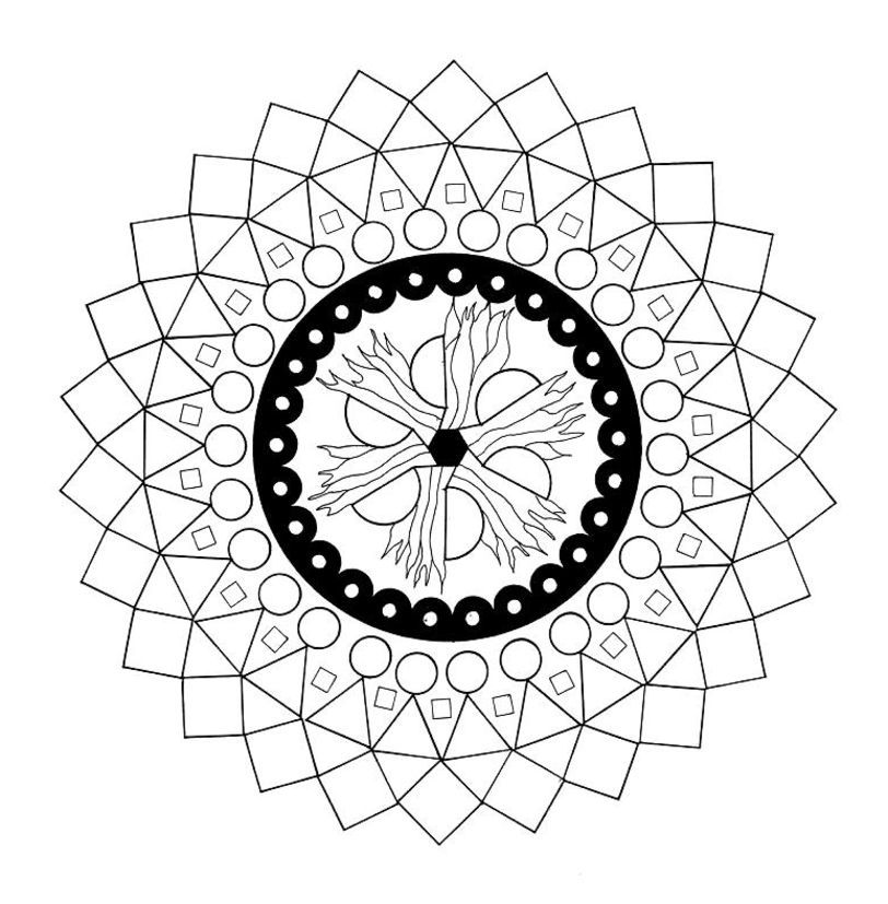 Mandala Coloring Page Tribal Tattoo Design Pattern