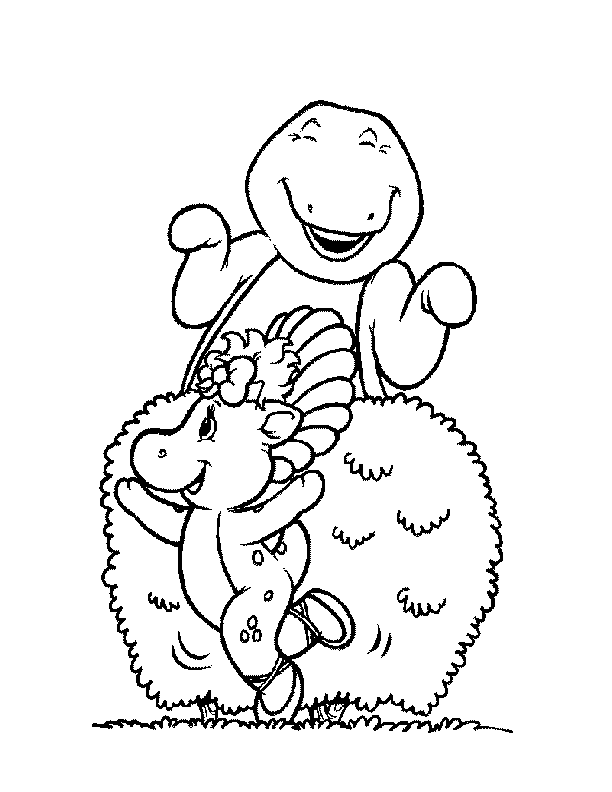 Baby Bop Coloring Pages - Coloring Barney Baby Bop B J And Riff Barney