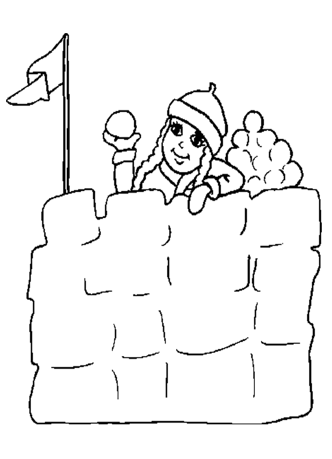 snow fort Colouring Pages