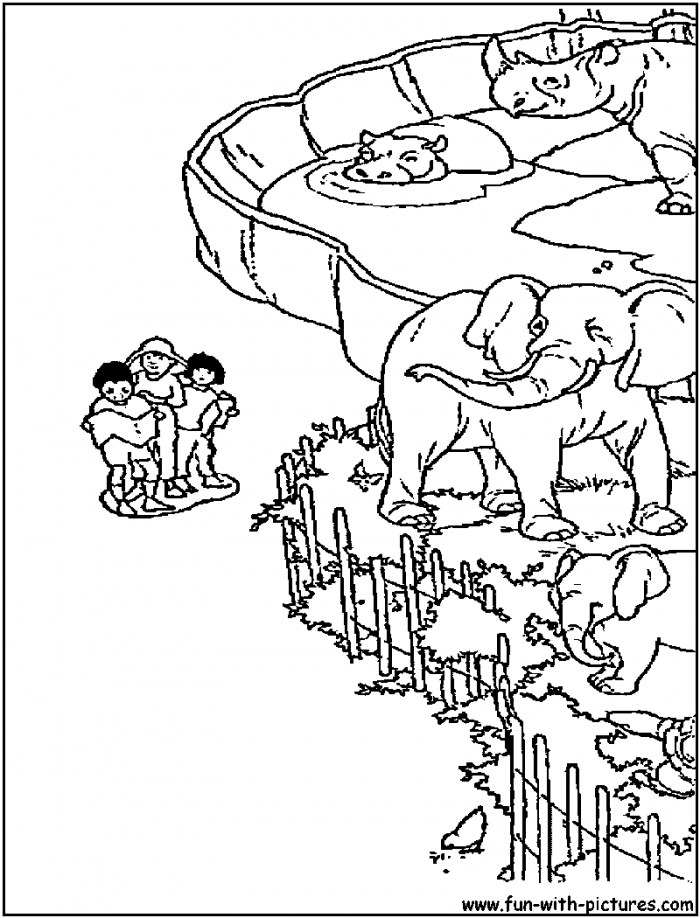Zoo Coloring Page For Kids