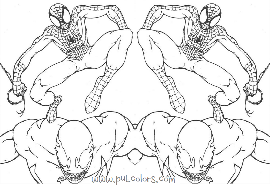 Twin Spiderman Spider Coloring Pages