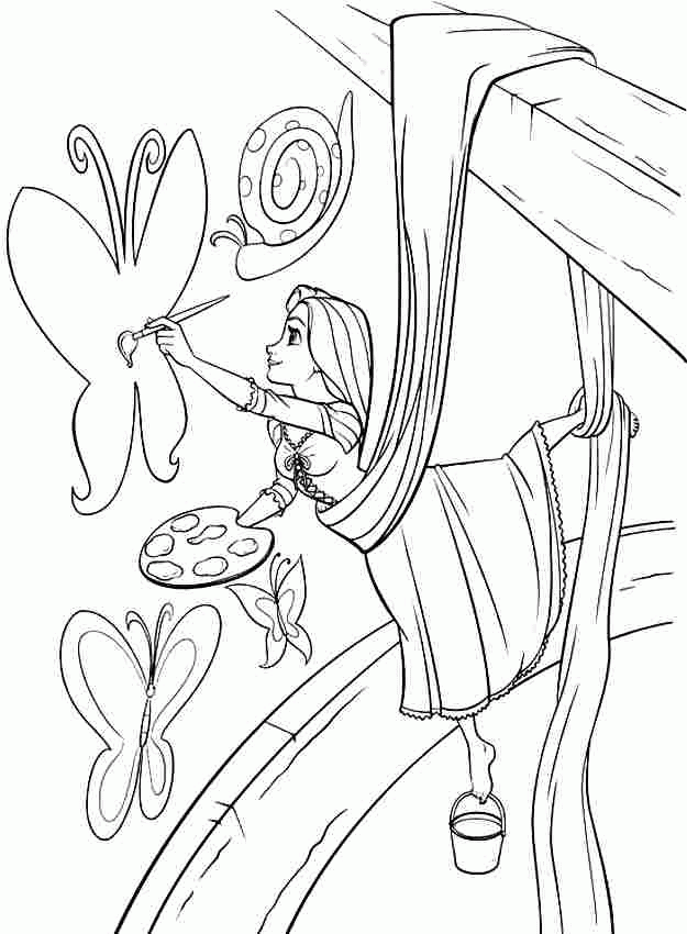 Free Printable Colouring Pages Disney Princess Tangled Rapunzel 