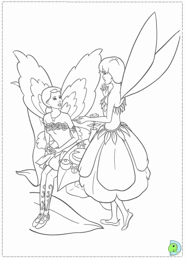 Cute Barbie Fairytopia movie Coloring page sheets for kids 