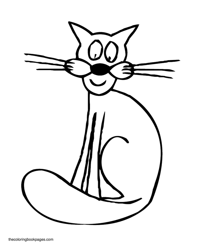 Simple cat - Cat coloring book pages