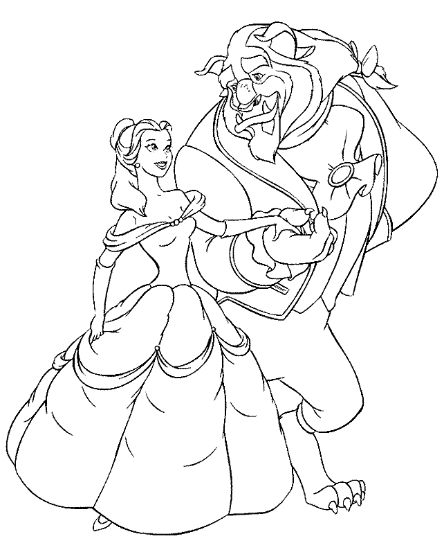 Beauty and the Beast Coloring Pages Free Printable Download 