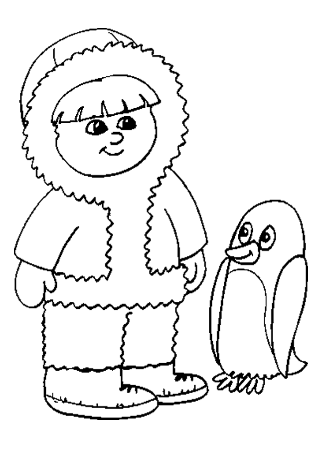 Penguins Coloring Page : Printable Coloring Book Sheet Online for 
