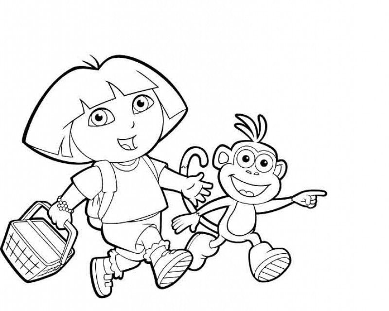 Dora Receiving Gifts Coloring Page - Kids Colouring Pages