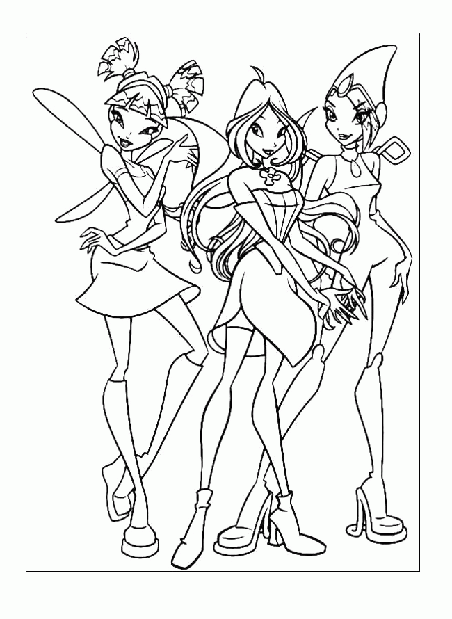 Pictures Flora and Friends Coloring Pages - Winx Club Coloring 