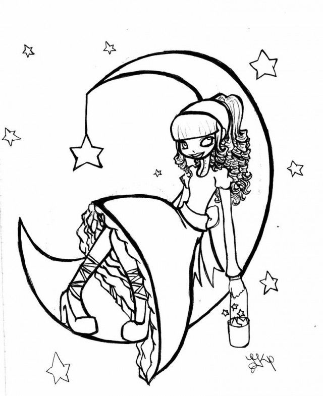 Starry Night Coloring Sheet Coloring Home