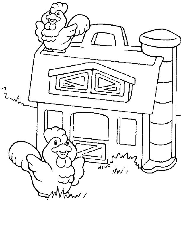 692 Animal Fisher Price Coloring Pages Online with disney character