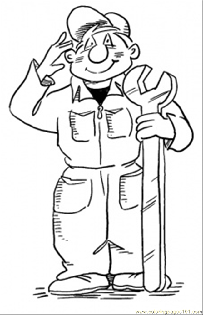 Mechanic Coloring Page - Free Profession Coloring Pages ...