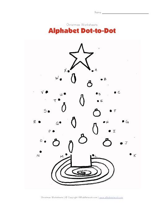 Christmas Tree Alphabet Connect the Dots