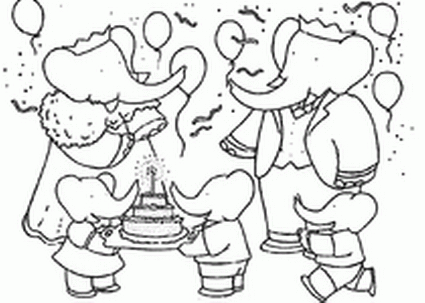 Babar The Elephant Colouring : Babar's Birthday Free Cartoon ...
