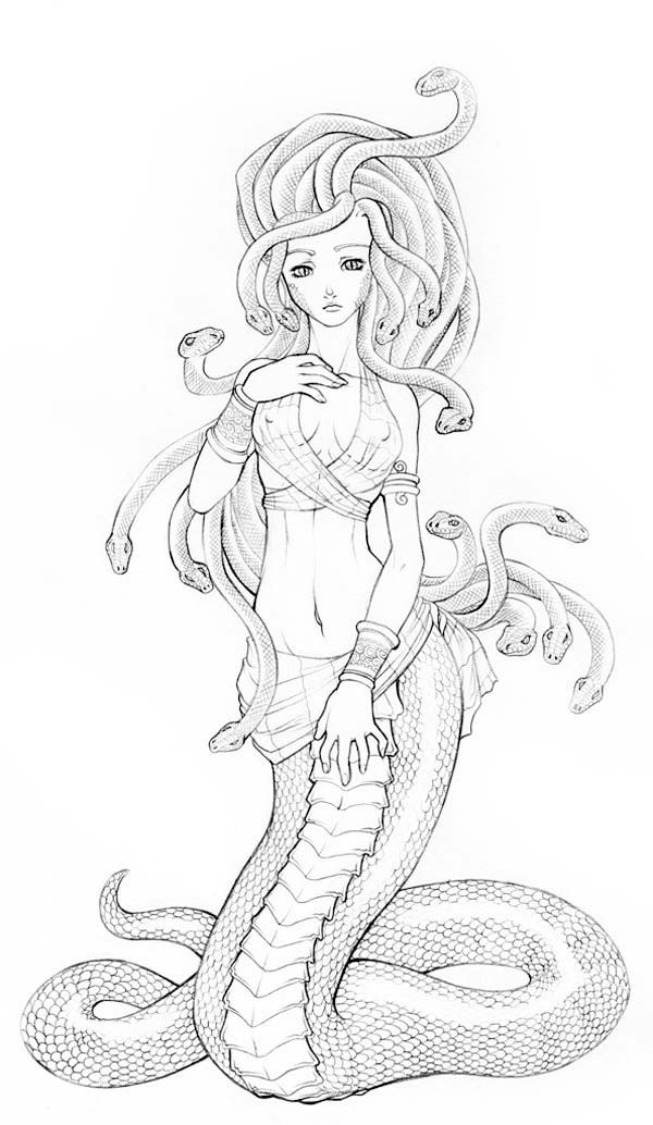 Beautiful Picture of Medusa Coloring Page - NetArt