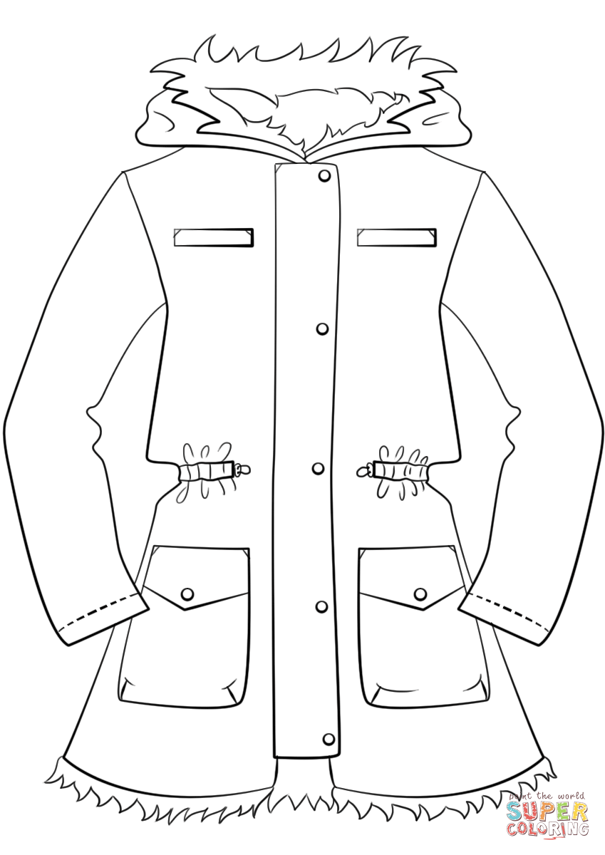 Winter Jacket coloring page | Free Printable Coloring Pages