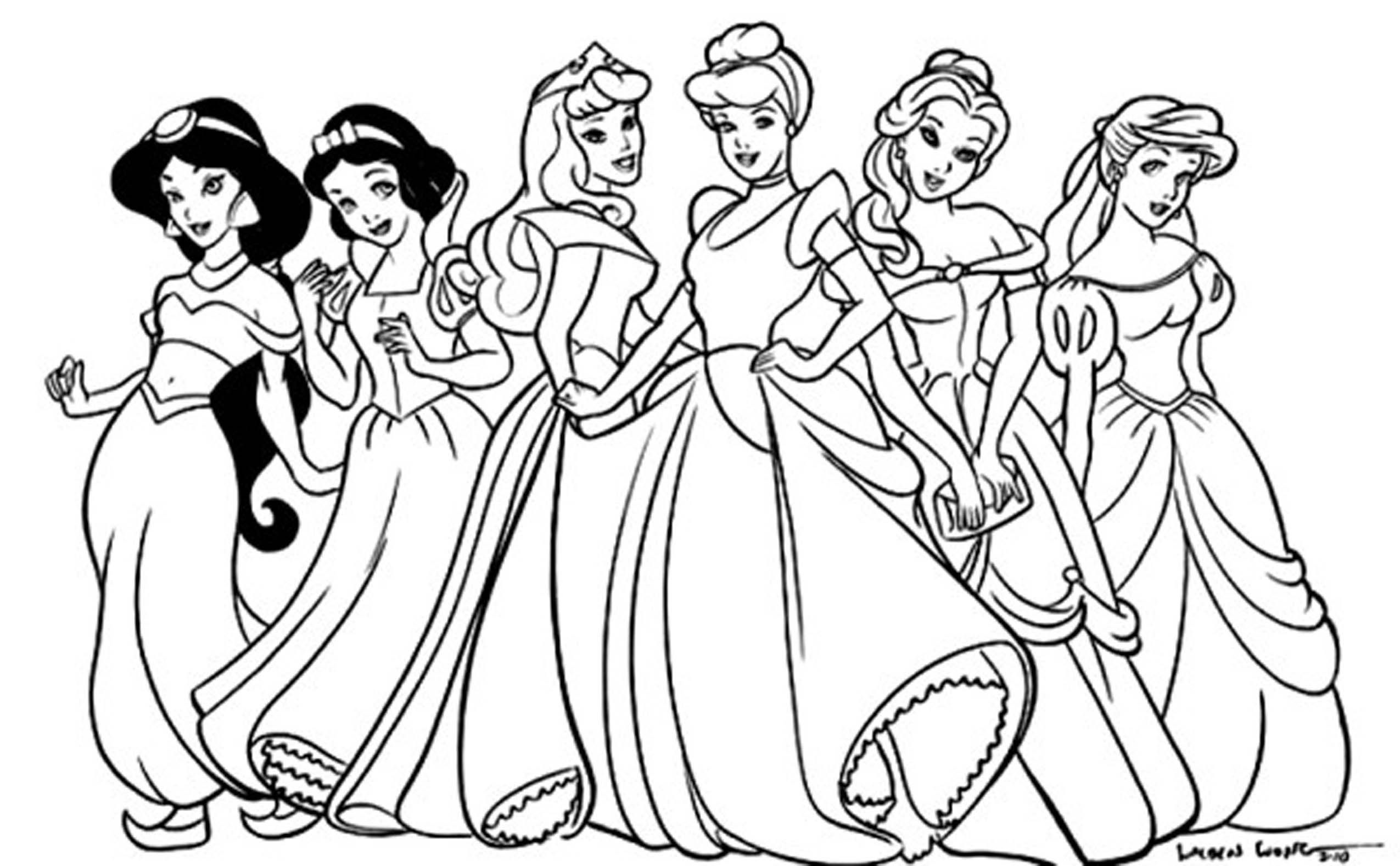 Disney Princess Characters Coloring Pages - Coloring Home